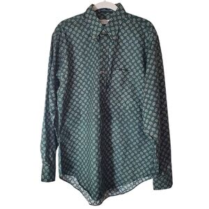 Vintage The Executive Suite Geometric USA Made Button Down Cotton Dress Shirt